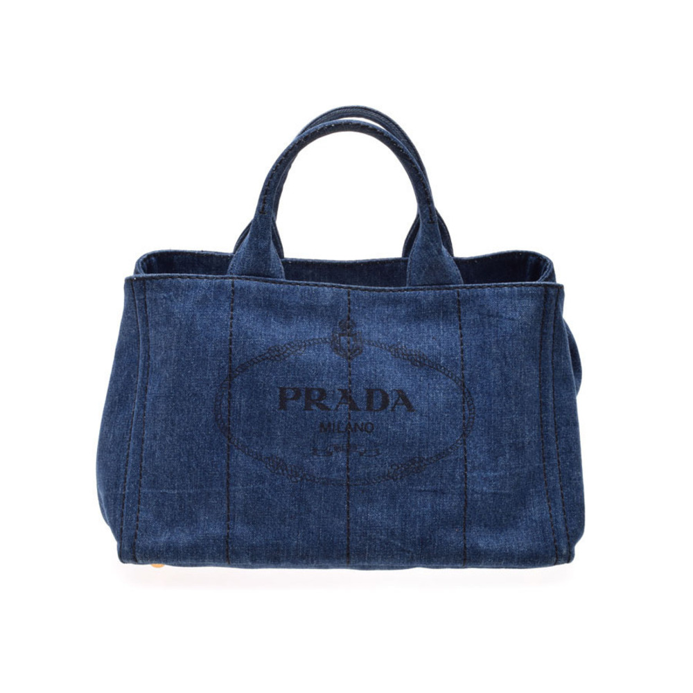 Prada Canapa Tote Bag Blue Denim